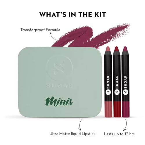 SUGAR Cosmetics Matte As Hell Lip Crayon Lipsticks Set for Women | Lasts 12+ Hours | Pack of 3 - Nude Shades - Image 2