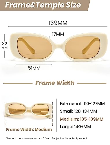 Image of Veda Tinda Vision Rectangle Sunglasses Men Tinted Polarized Big Square Retro 90s Vintage y2k Glasses for Women UV Protection