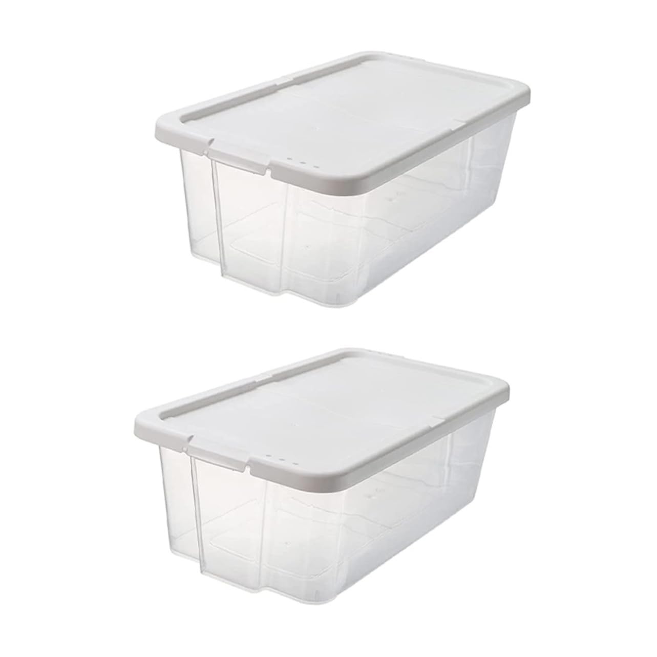 Caja de Zapatos 2 Piezas de Plástico Transparente Apilable