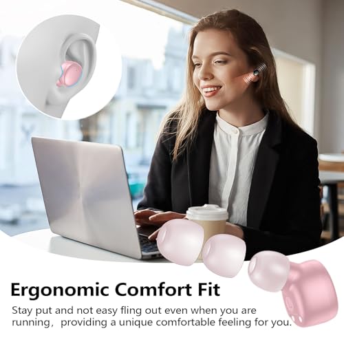 Image of kurdene Wireless Earbuds Bluetooth 5.3 Light Weight in Ear Headphones | Premium Sound Bass Ear buds with Charging Case,Touch Control,Built in Mics Headset,Clear Calls for Sports Workout Pink