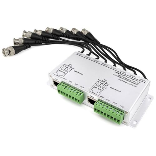 HUAJINGKEJI Balun de video pasivo de 8 canales para mejorar la transmisión de señales en sistemas de seguridad CCTV, transmisores de vigilancia interiores y exteriores