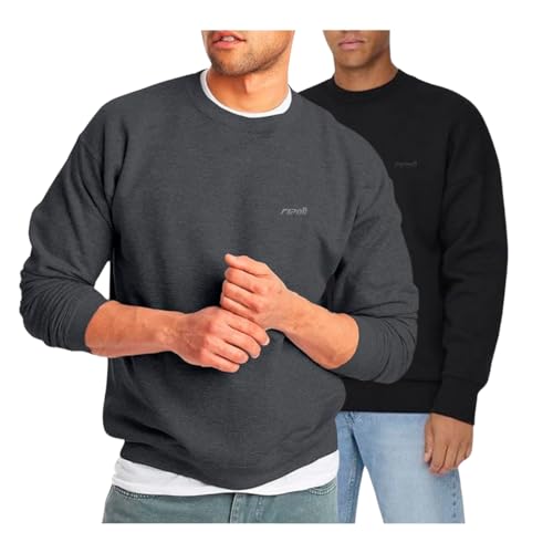 Kit 2 Casaco Moletom Gola Redonda Masculino Careca Blusa de Frio Flanelado Algodão (BR, Alfa, G, Reg