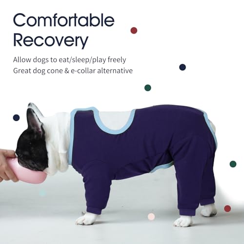 Image of IECOii Dog Recovery Suit,Long Sleeve Dog Onesie for Surgery,Large Coverage Pet Body Suits After Surgery Pants to Prevent Licking,Doggy Surgical Recovery Shirt for Large Sized Breeds,Blue,XXXL