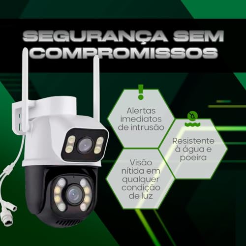 Câmera AB28 de Segurança WiFi Smart com Lente Dupla Externa HD 3MP - Proteção com Chamada de Voz Bid