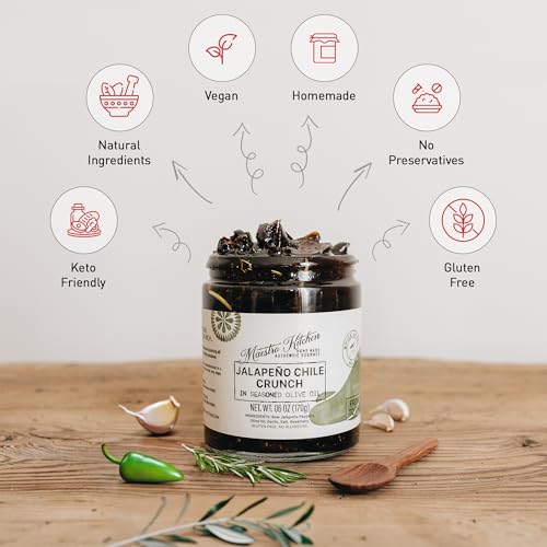 MAESTRO KITCHEN Mild Jalapeno Pepper Chile Oil Crunch Sauce - Chili Crisp in ...