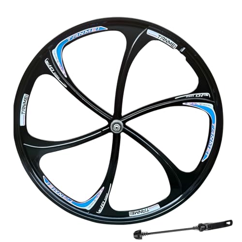 ZCXBHD 26" ܂肽ݎ]ԗp }OlVE BMX zC[Zbg 6 {X|[N s[X\ ]ԃfBXNu[LΉ 100/135mm nu 6-9[^[(Black-Blue,Front)