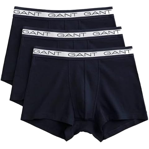 GANT Men's Basic Trunk 3-Pack in Marine Cover
