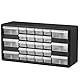 Akro-Mils Stackable Cabinet,26 Drawers,20 x6-3/8 x10-11/32,Black/Gray, Sold as 1 Each