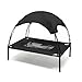 Wiltec Hundebett mit Dach Schwarz 76 x 60 x 16 cm Größe M bis 25 kg Outdoor Katzenliege Haustier Schlafplatz Sonnendach