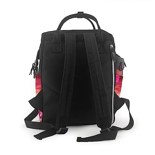Sac à dos à langer papillon rose et violet noir taille unique - 3