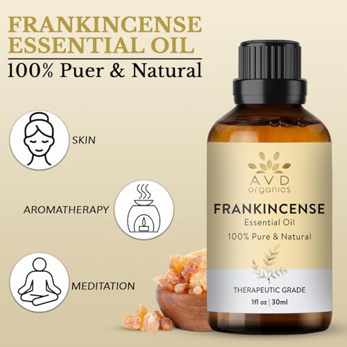 AVD ORGANICS weihrauchöl haut |100% rein und natürlich weihrauch öl in therapeutischer Qualität | für Massage, Diffusor, Raumduft,|1 Fl. Oz