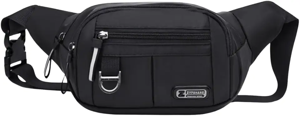 Pochete Motociclista Multiuso Impermeável Grande Capacidade, Múltiplos Bolsos, Alça Ajustável, Bolsa Motoqueiro Masculina e Feminina, Uso na Transversal no Ombro ou na Cintura (PRETO)