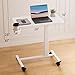 GTPLAYER Small Standing Desk with Wheels, Pneumatic Mobile Rolling Laptop Desk, Adjustable Height Overbed Bedside Table Computer Workstation for Home Office (28