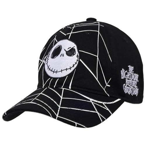Disney The Nightmare Before Christmas Dad Hat Adult Cotton Baseball Cap with Curved Brim Black One Size
