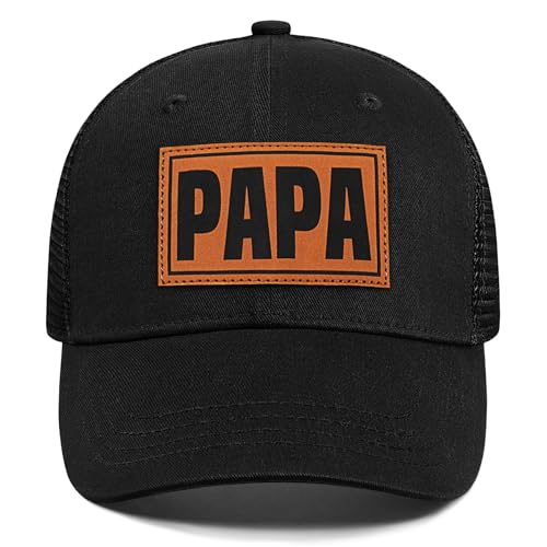 Image of Papa Dad Trucker Hat - Adjustable Men's Snapback Hats for Dad Grandpa, Fathers Day Birthday Gifts from Daughter Son