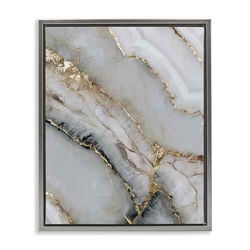 Glinting Abyss Geode Abstract, 24 x 30 Inch Canvas in Floater Frame
