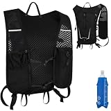 Alaoo Mochila Hidratación Ligero,Chaleco Running Mujer Hombre con Bolsillo para Móvil y Correas Reflectantes con 500ml Bolsa de Hidratación para Trail Running, Ciclismo, Maratones