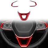 2023 2024 for Chevrolet Trax Steering Wheel Decorative Cover Trim ABS Red Interior Car Accessories 3pcs