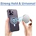 Unov Universal Metal Rings Compatible with Magsafe Magnetic Sticker Wireless Charging for iPhone Galaxy Pixel Moto More 2-Pack - Purple