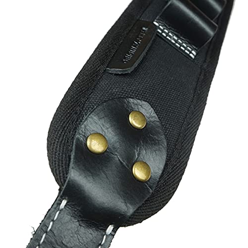 Wayne's Dog Leather Gun Ammo Sling, Adjustable Canvas Shotgun Gun Shell Holder Straps For 12Ga (Black) #TOP6