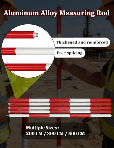 Poste de aluminio para levantamiento topográfico con marcas estables para medición exterior 3