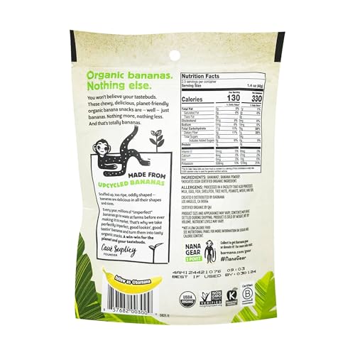 Barnana Organic Chewy Banana Bites, Original, 3.5 Ounce (Pack of 1) - Packaging May Vary