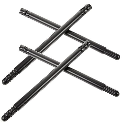 Yardenfun 4pcs Halloween Witch Broomstick Accessories Cosplay Witch Broom Pole Wicked Broom Rod Cleaning Broom Handle Wicked Broom Sticks Witch Broom Stick for Performance Black Plastic