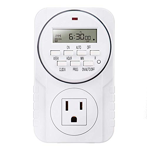 Smart Digital Programmable Outlet Timer, 7 Day Heavy Duty, with LCD Display