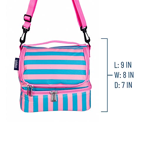Wildkin Two Compartment Insulated Lunch Bag For Boys & Girls, Perfect Solution For Packing Hot Or Cold Snacks For Kids' School And Travel, Ideal For Lunch Bag For Kids (Pink Stripes) #TOP4