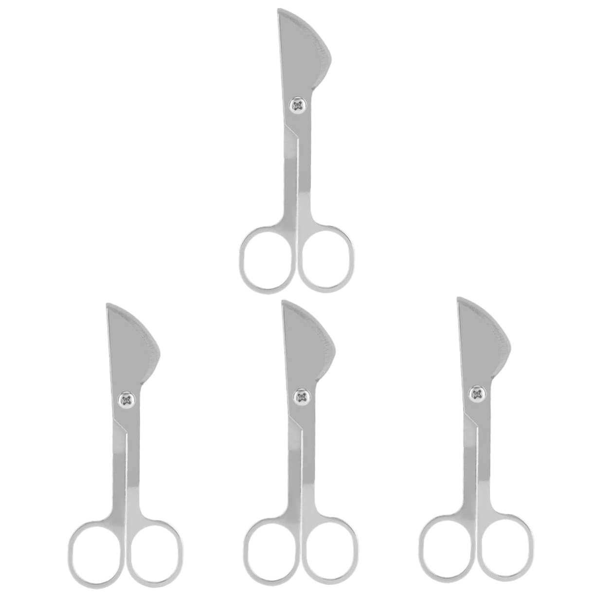 SEWACC 4 Stück Kuhsamenschere Rindersamenschere Feinrohrschere Für Rinder Viehschere Samenschneider Für Rinder Astschere Für Rindersperma Nutztierbedarf Rostfreier Stahl Silver
