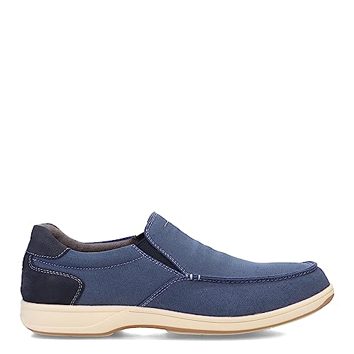 Image of Florsheim Lakeside Canvas Moc Toe Slip-On Navy Nubuck 7 W (3E)