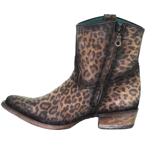 CORRAL Women's Leopard Print Fashion Booties with Round Toe3