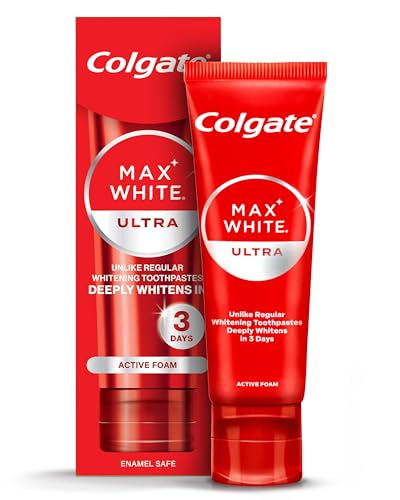 Colgate Zahnpasta Max White Ultra Active Foam 2x75ml - Weißere Zähne in 3 Tagen