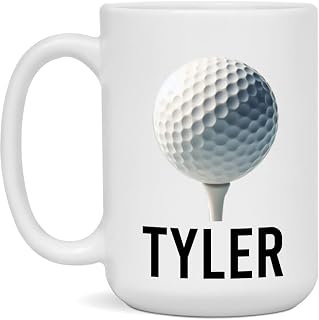 Tyler Ceramic Coffee Mug - White 15oz, Golf Lover