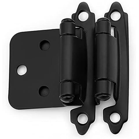 GOBEKOR 50 Pack Overlay Cabinet Door Hinges Black Self Closing Kitchen Cabinet Hinges Overlay Hinges for Kitchen Cabinets Cover