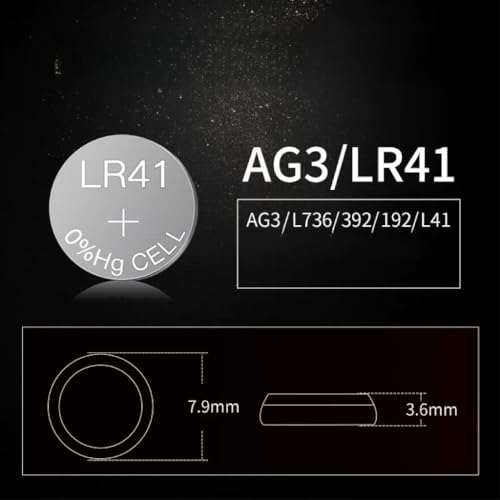 Pack 25 pilas LR41 botón alcalinas 1.5V miniatura 2