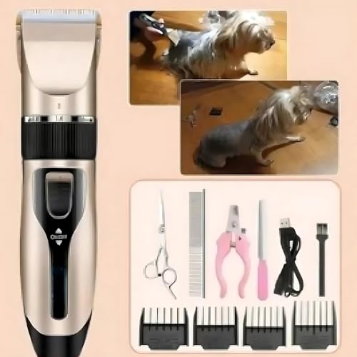 KIT De Banho Profissional Para Pet Maquina De Tosa Premium Para Cachorro Gato - Com 12 Peças