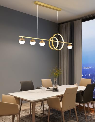 Lampe à suspension LED variable dorée 120cm avec télécommande Beauty Comes - 7