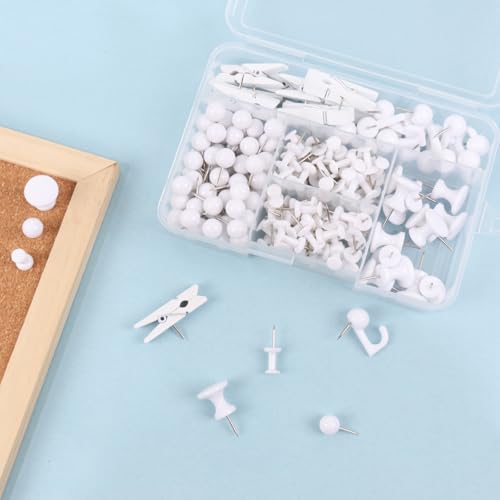 Conjunto de alfinetes, 200 peças de pinos de polegar, tachas, 5 tipos de tachinhas para quadro de co