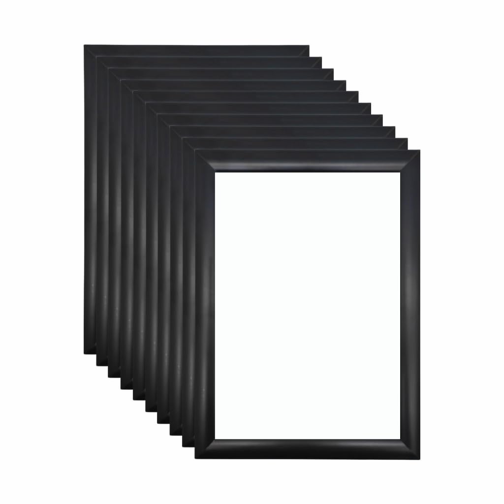 My Shopfittingsยฎ 5 Pack Black A4 Clip Frame Snap Poster Display Frames โ Wall Mount Front-Opening Picture Holder, 25 mm Anodised Aluminium