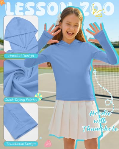 Image of 3 Pack Girls Long Sleeve Hoodies Thumbhole Shirts