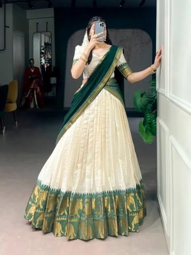 Image of Unstiched South Indian Lehenga Choli For Women For Fastive Wear