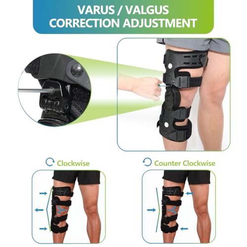 Komzer OA Unloader Knee Brace, Adjustable 3-Point Medial/Lateral Offloading Support for Osteoarthritis Pain, Bone-on-Bone Joint Degeneration & Recovery, ROM Control, Universal Fit for Men & Women, Black, Left Detail