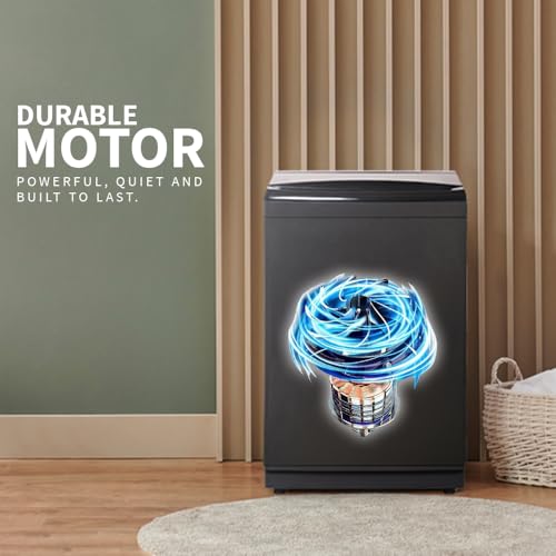 Image of SHARP 11 kg Fully Automatic Top Load Washing Machine with Toughened Glass (ES-T110N-BK, Color - Black, Soft Close, Hot & Cold Water Dual Inlet, Add Laundry)