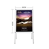 JUZZQ Aluminiumlegierung Poster Regal vertikale Landung Plakatwand doppelseitige Grafikkarte KT Bord Auslage, Schild Gehweg Doppelseitiges Poster Halter Im Freien, Aluminium Pavement Display Board