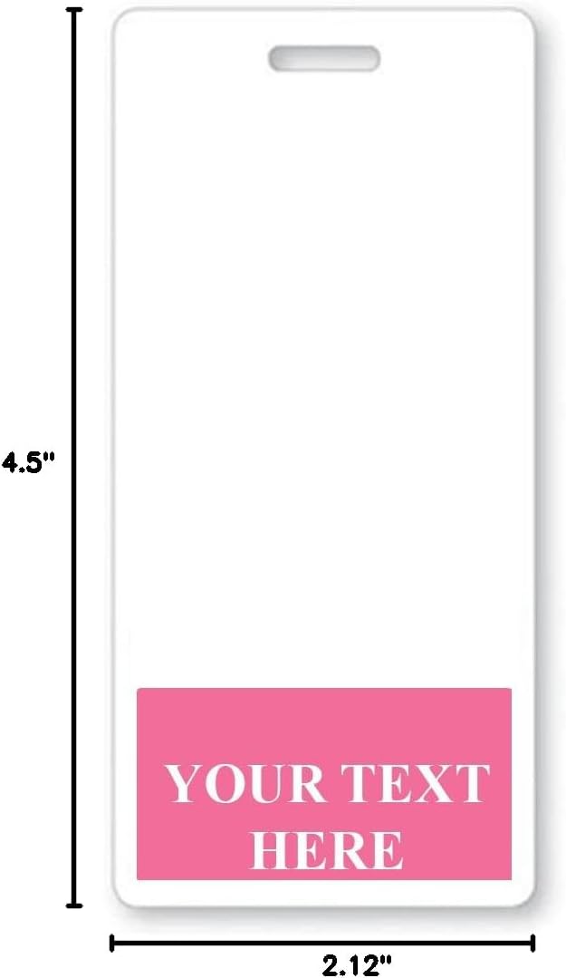 Bulk 6 Pack Custom Printed Vertical ID Badge Buddies - Double Sided USA Printed Badge Buddy - Healthcare Name Tag Backer - Waterproof, Spill Proof & Tear Resistant by Specialist ID (Pink)