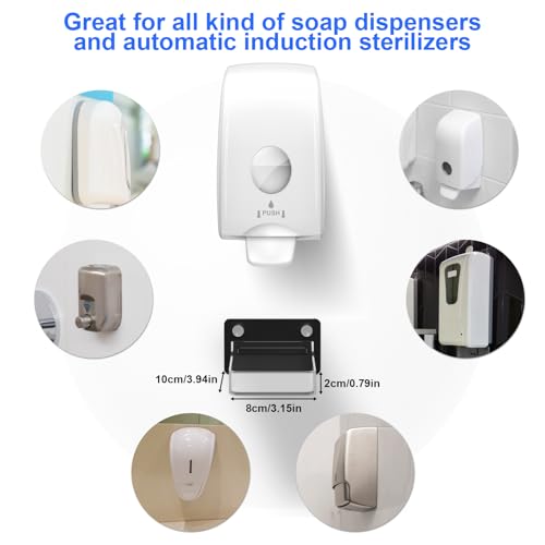 Image of 2 Pack Acrylic Dispenser Drip Tray Wall Mount Removal Soap Dispenser Bracket, Laundry Detergent Drip Catcher Prevent Dripping and Spraying, Soap Dispenser Water Tray, Detachable for Cleaning