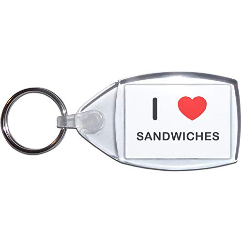 BadgeBeast.co.uk I Love Sandwiches - Porte-clés en plastique moyen