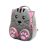 【MOCHILA INFANTIL】La mochila con forma de está equipada con lindas cremalleras recubiertas de goma y dos cómodas y ajustables correas de arroz, las cremalleras de buen tamaño se deslizan fácilmente, la tela transpirable y ecológica es fácil de lavar y secar