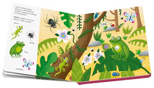 Ravensburger Play+ Shh… Who’s there? Jungle Animals (My First Seek and Find Sound Book), Baby book 12+ months: Search and find